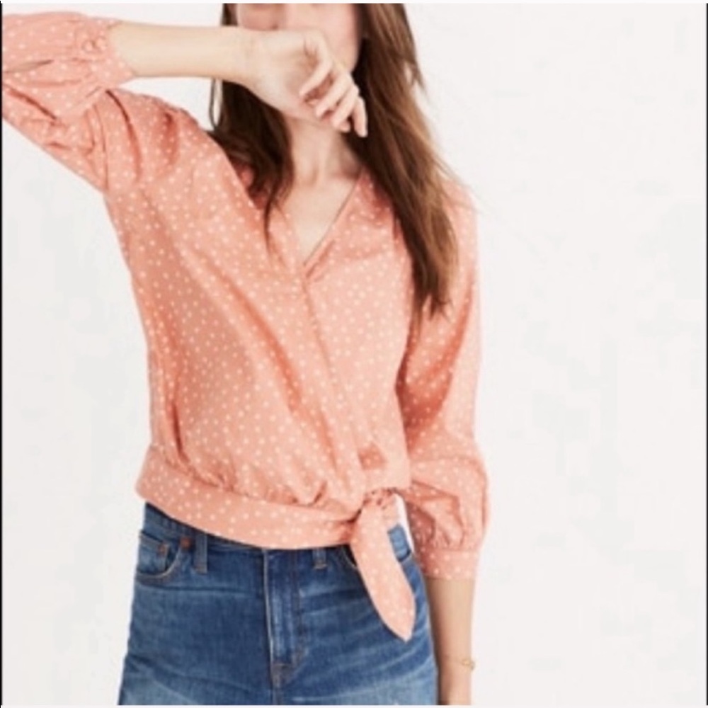 Madewell Star Scatter Wrap Top in Peach